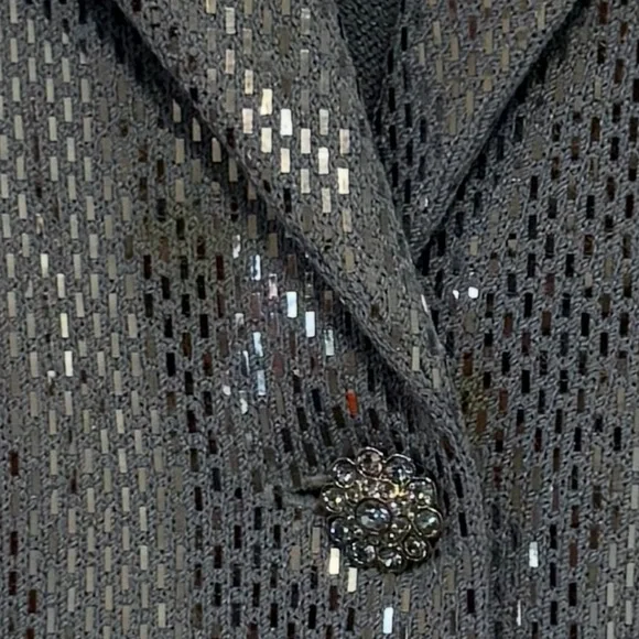 COPY - St. John Blue Sequin Women's Jacket and Skirt - Picture 4 of 7